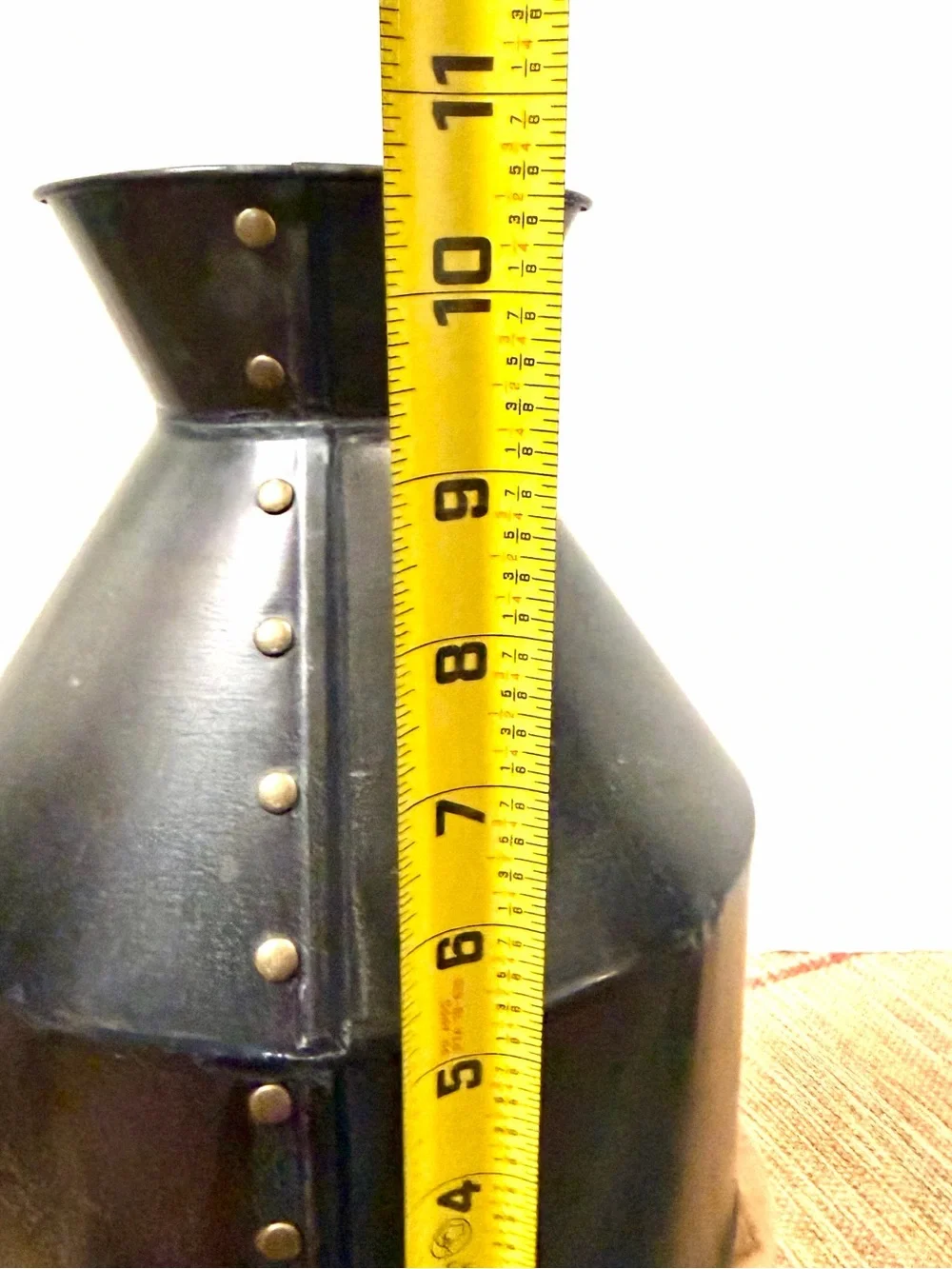 West Elm Black Metal Vase with Brass Rivet Accents 2014